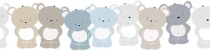 Lovely Kids selbstklebende Kinderzimmer Bordüre Cute Bears blau braun weiß grau 5,00 m x 0,155 m