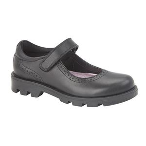 Roamers - Dievčenské topánky "Bar", kožené DF1819 (28 EU) (Black)