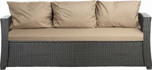 Vankúše na záhradnú pohovku s polirattan 160x60x7/3*56x50cm | Ratanový vankúš na záhradnú pohovku Béžová | zzáhradné vankúše na 3 miestnej lavici