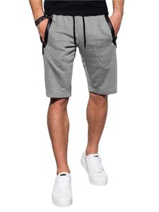 Ombre Herren Sport Shorts Kurzhose Kurze Hose Bermuda Slim Fit Sommer Freizeit  6 Farben S-XXL W239 Grau XXL