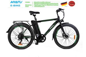 E-Bike Elektrofahrrad 26 Zoll, bis zu 60 KM, 250W mit abnehmbarem, 36V 12.5AH Lithium-Akku, Shimano 6 Gänge - Myatu 5686