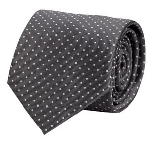Fabio Farini - Krawatte - verschiedene Herren Krawatten - Schlips mit Punkten in 8cm Breite Breit (8cm), Grau (Weiß)