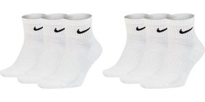 6 Paar Nike SX7667 Herren Damen Kurze Socke Knöchelhoch Everyday Cushioned Socken - Größe: 38-42 - Farbe: weiß