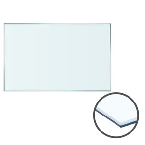 HOOZ Glasplatte für Kaminofen und Tischplatte in 100x80cm Facettenschliff, Schutzplatte mit 6mm ESG Sicherheitsglas, Funkenschutzplatte, Glasboden für Kamin (Klarglas)