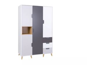 4D Garderobe Reko 1 Weiss/Graphit/Grau