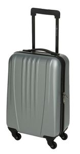 31,5L Leonardo Koffer Reisekoffer Handgepäck Trolley Koffer Hartschale Boardcase, Farbe:Silber