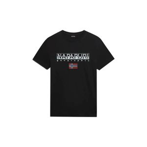 Napapijri Perfect Pánské tričko s krátkým rukávem Black Barva: Black, Velikost: 2XL