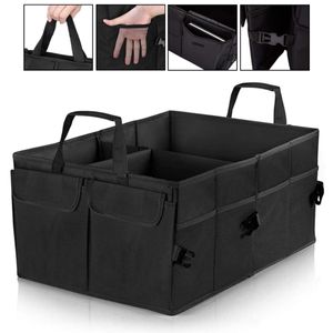 Auto Kofferraum Organizer, Kofferraumtasche in schwarz mit Anti-Rutsch Klettstreifen, Faltbox, Aufbewahrungsbox