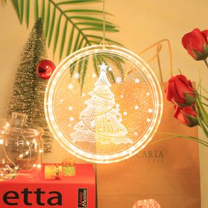 LED 3D Weihnachtsbaum Fensterlicht Weihnachten Fenster Deko Hängende Lichterkette