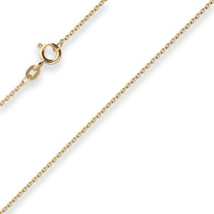 1,3mm Rund-Ankerkette Goldkette Collier Halskette aus 333 Gold Gelbgold 65cm