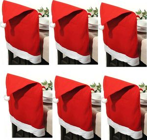 6 x Stuhlhusse für Weihnachten aus Polyester Filz - Stuhlbezug Weihnachten - Stuhlüberzug Weihnachten