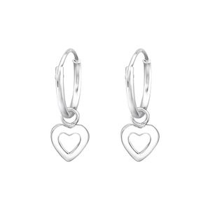 1 Paar Creolen Ohrringe 925 Sterling Silber mit Herz