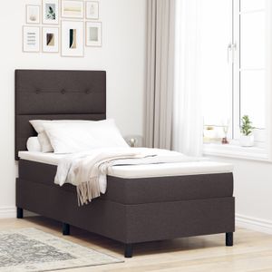 vidaXL Boxspring posteľ s matracom Tmavo hnedá 100x200 cm Látka