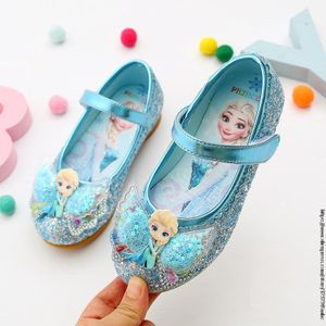 Cute Elsa Prinzessin Sandalen Kleinkinder schuhe Ballerinas Tanzschuhe für Mädchen Geschenk Blau Größe26