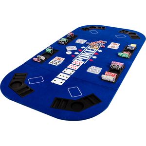 Pokertisch Pokerauflage Poker Tisch Auflage Pokertable klappbar faltbar blau