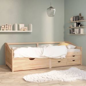 The Living Store Tagesbett 3-Sitzer mit Schubladen Massivholz Kiefer 90x200 cm