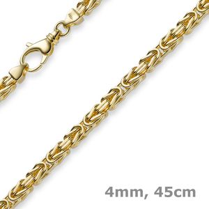 4mm Kette Halskette Königskette aus 585 Gold Gelbgold 45cm Goldkette