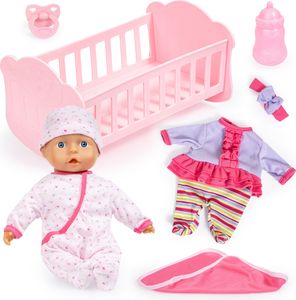 Bayer Design - 93202AE, Anna Cozy Set Babypuppe mit Bett und Zubehör