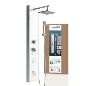 SCHÜTTE Duschpaneel TAHITI, Duschsäule 2 in 1 mit großer Regendusche und Handbrause, Duschset mit Armatur, Edelstahl SCHÜTTE Duschpaneel TAHITI, Duschsäule 2 in 1 mit großer Regendusche und Handbrause, Duschset mit Armatur, Edelstahl