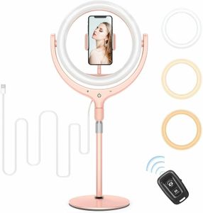 10" USB LED Ring Licht Handyhalter Kit Selfie Fotografie Beauty Lampe Ringlicht - Rosa