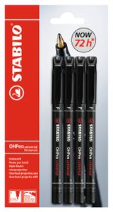 Folienstift - STABILO OHPen universal - permanent fein - 4er Pack - schwarz