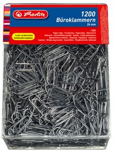 Herlitz Büroklammern aus Metall verzinkt 26 mm spitz 1.200 Stück