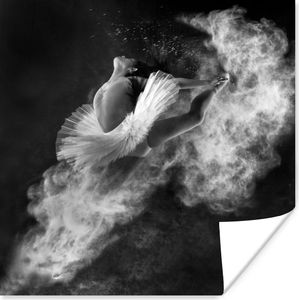 MuchoWow® Poster Tanz - Ballerina - Ausdruck - Schwarz und weiß 30x30 cm - Wandposter - Printing