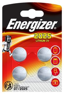 Energizer batterie-Knopfzelle Lithium 3V CR2025 4 Stück