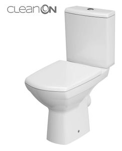 Stand-WC inkl. Spülkasten und WC-Sitz mit Absenkautomatik Waagerecht SPÜLRANDLOS