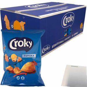 Croky Chips Paprika Kartoffelchips 18er Pack (18x175g Packung) + usy Block