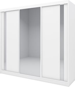 BEAUTYSOFA Schwebetürenschrank GAJA 240cm - modernes 3-türig Schrank mit Spiegel (Weiß)