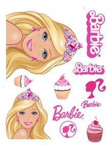 Essbar Barbie Princess Tortenaufleger Torte Tortenbild Zuckerbild Premium 0,6mm (B06)