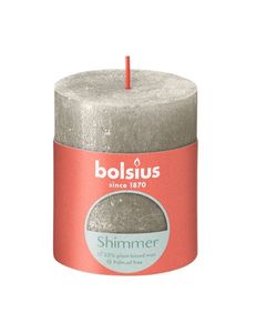 Bolsius Stumpenkerze Rustik Shimmer Champagner 8 cm