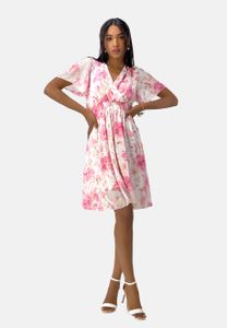 Elara Damen Sommerblumenkleid  55038 Pink-S/M