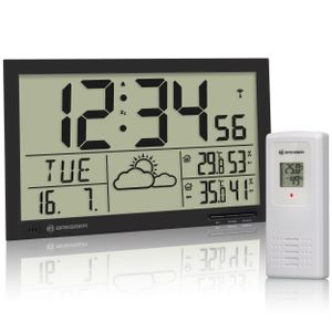 Bresser Wetterstation Jumbo LCD Clock/Wanduhr + Thermo-Hygro Sensor schwarz