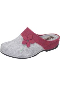Manitu Damen Hausschuhe Pantoffeln Keilabsatz Filz 330206, Größe:37 EU, Farbe:Grau