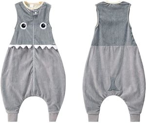 Baby Schlafsack mit füßen, Mädchen Junge Flanell Warm Babyschlafsack ohne Ärmel mit Beinen Overall Schlafanzug(1-3 Jahr)