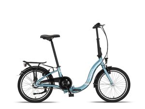 PACTO SEVEN - holandský bicykel, kvalitný skladací bicykel, hliníkový rám 27 cm, hliníkové kolesá 20 palcov, bicykel, 3 prevodmi Shimano Nexus - Modrá