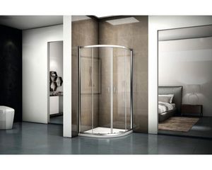 Čtvrtkruhový sprchový kout RIHO PORTO 2.0 R309 80X80X200cm dvoukřídlé dveře R55 GR12200