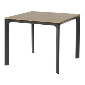 Gartentisch Beistelltisch Polywood Aluminium anthrazit braun 90x90cm