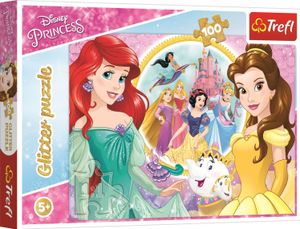 TREFL Třpytivé puzzle Disney princezny 100 dílků