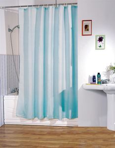 MSV Anti-Schimmel Duschvorhang - Anti-Bakteriell, waschbar, wasserdicht, mit 12 Duschvorhangringen - Polyester, „Hellblau“ 120x200cm
