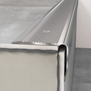 Treppenprofil 40x30x1200 mm Silber mit Antirutsch Profil Treppenkante Aluminiumprofil Winkel