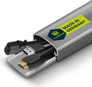 Yourkon Aluminum Kabelkanal Berlin 50 cm Aluminium gebürstet & eloxiert  5x2,6cm