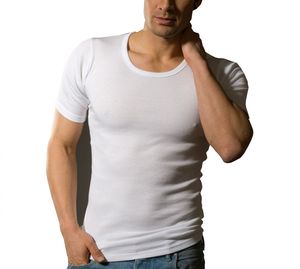 54974 Herren Unterhemd kurzarm 1/2-Arm Doppelripp 2erpack weiss , Farbe:weiss, Größe:7