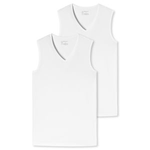 Schiesser 2er-Pack - 95/5 - Organic Cotton Unterhemd / Tanktop Tiefer V-Aussschnitt, Perfekter Sitz, Elastische Single-Jersey Qualität