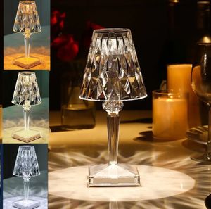 USB Diamant Tischlampe Acryl Dekoration Licht für Bar Schlafzimmer Nachttisch Kaffee Kristall LED Schreibtischlampen Geschenk Nachtlichter Beleuchtung