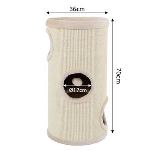 lionto Kratztonne mit Sisal Kratzturm Kratzbaum Kratzsäule Höhe 70 cm Beige