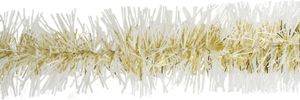 Weihnachtsgirlande Lametta 9cm x 3m gold / weiß