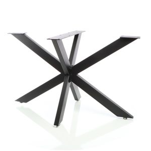 Tischkufen Tischgestell aus Stahl 71x78x150cm Spidergestell in Schwarz Tischbeine mit Spider-Profil